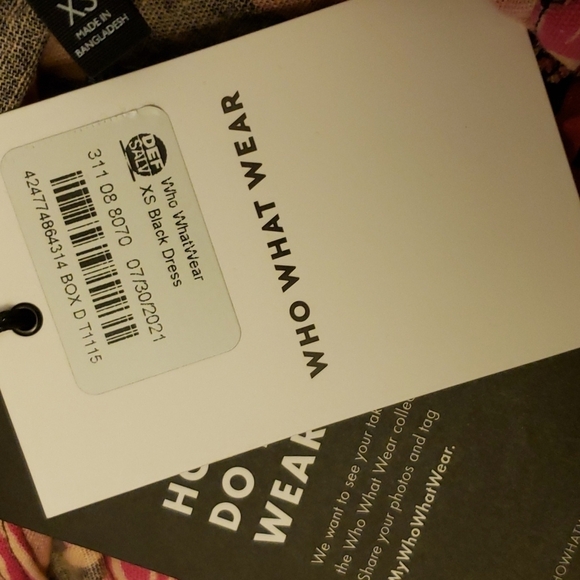 Who What Wear Pink/Black Sereghetti Palm Linen-Blend Mini-Dress Size XS - Picture 6 of 9